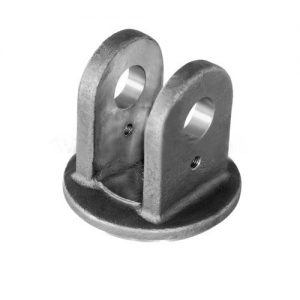 SMI hydraulic end cap two lug cast steel with precision machined pin bore — to customer cylinder specification
