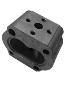 SMI multihole valve block precision machined multi-port hydraulic block cast iron — port dimensions and bore geometry to customer drawing
