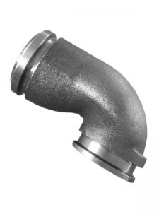 SMI cast iron pipe elbow flanged end precision machined flange face — to customer drawing and pressure standard