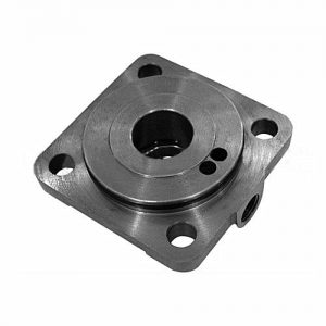 SMI hydraulic rod cap square flange precision machined cast steel — bolt pattern and bore to customer drawing