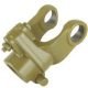 SMI PTO yoke yellow finish with quick-release locking pin — spline bore to ISO 500 or customer specification