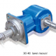 SMI 30-40 hp rotary lawn mower gearbox blue configuration - horizontal shaft layout, aluminium housing