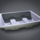 SMI dross skim pan three chamber configuration with two low internal dividers at one third to one half cavity depth - flexible dross fraction separation across three zones to customer casthouse specification