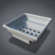 SMI press dross pan with drain holes base drain configuration working with dedicated base plate - aluminium recovery during hydraulic dross pressing cycle