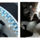 Hand winch gear wheel and ratchet pawl detail — two-way ratchet mechanism for secure load holding