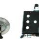 Hand winch complete set — winch body, webbing strap, wire rope drum, mounting base plate and crank handle
