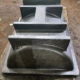 SMI salt slag bin rear view — base structure and support feet for stable positioning in aluminium casthouse