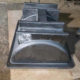 SMI salt slag bin rear profile showing drain configuration and structural casting detail